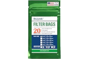 Dulytek Premium Nylon 20 Pcs Filter Bags, 100 Micron, 2" x 3", Double-Stitching, Zero Blowouts