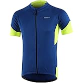 BERGRISAR Men's Basic Cycling Jerseys Short Sleeves Mountain Bike Bicycle Shirt Zipper Pockets