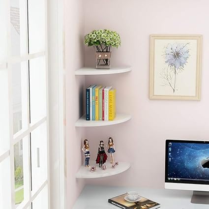 Soulong Etagere D Angle Flottante 3 Etageres D Angle Flottantes Etagere De Rangement Mural Pour La Maison Le Bureau Amazon Fr Cuisine Maison