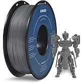 Longer PLA 3D Printer Filament, 1.75mm PLA Filament, Dimensional Accuracy +/- 0.03 mm, 1kg Spool, Gray