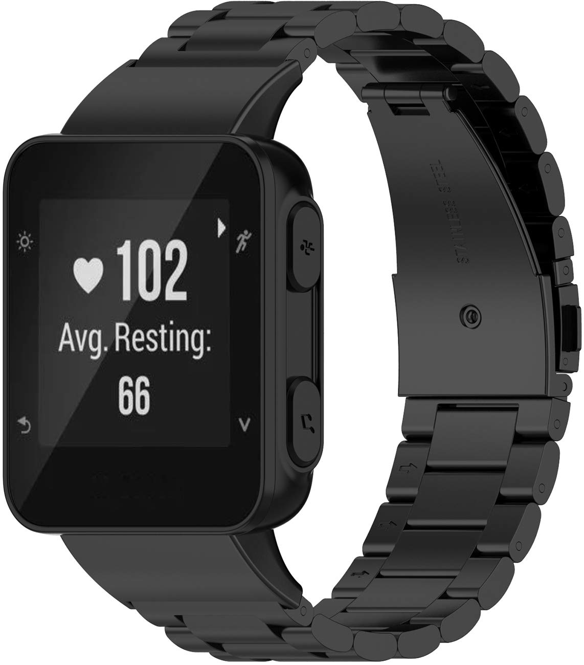 Shieranlee Metal Straps Compatible with Garmin Forerunner 35 & Approach S10, Stainless Steel Wristband Bands for Forerunner 35/Garmin Approach S10 Golf Watch