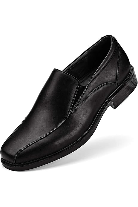 black leather slip ons