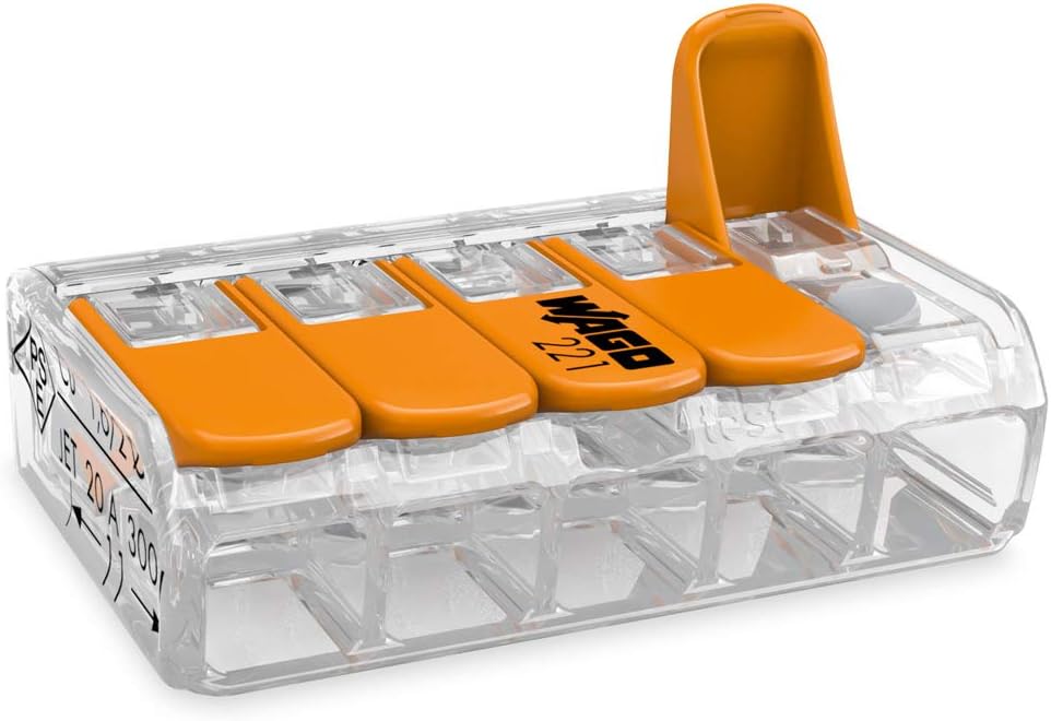 WAGO 221-415 25 Piece Connection Block 5 Conductors 0.14-4 mm² Orange