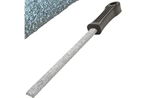 THE AMAZING TILE AND GLASS CUTTER Tile File Tungsten Carbide Grit Edge File Medium Grit 6" Half Round Blade, 4 inch Molded Handle. Trim Ceramic Tile Marble Cement Drywall Cast Iron Black