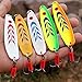 Sougayilang Colorful Hard Spoon Spinner Fishing Lures Metal Treble Hooks Baits Pack of 5pcs