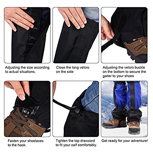 Geekper Snow Gaiters Hiking Camping Mountain Climbing Leg Gaiters Oxford Waterproof Dustproof Antiwater Leg Cover Breathable Anti-bite High Gaiters Leg Protection Guard Boot Guardian - Thumbnail 3