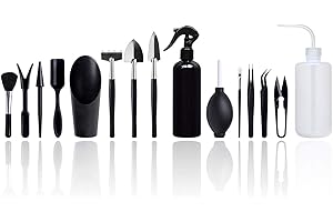 BlueMake Succulent Plants Tools,Mini Garden Hand Transplanting Succulent Tools Miniature Planting,Set for Indoor Miniature Fairy Garden Plant Care (15pcs Tools Set)