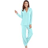 WiWi Viscose from Bamboo Women's Pajamas Set Super Soft Button Down Top and Pants Sleepwear Cooling Pjs S-3X