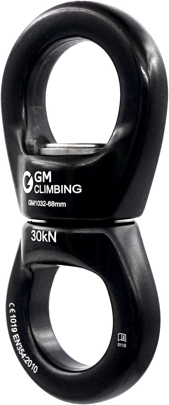 GM CLIMBING 30kN Micro Rotator Climbing Rope Swivel Device Spinner 6700lb Breaking Strength for Rock Climbing Arborist Backyard Swing Aerial Dance Dog Leash Connector CE Certified : Sports & Outdoors