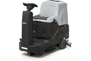 DAPPER SUPPLY Battery Powered Ride-On Commercial Floor Scrubber Machine, 22" Brush, 31.5" Squeegee Width, 19 gal Solution Tank, 20 gal Recovery Tank, 5 hr Use 7 hr Charge, 200 RPM, 48,400 Sqft/H, Batteries Included