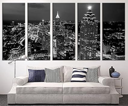 Amazon Com Extra Large Art Atlanta Night Canvas Art Print