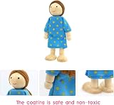 SumDirect Sets of 8 Wooden Family Dolls Playset for Doll House 8 Figures view 2
