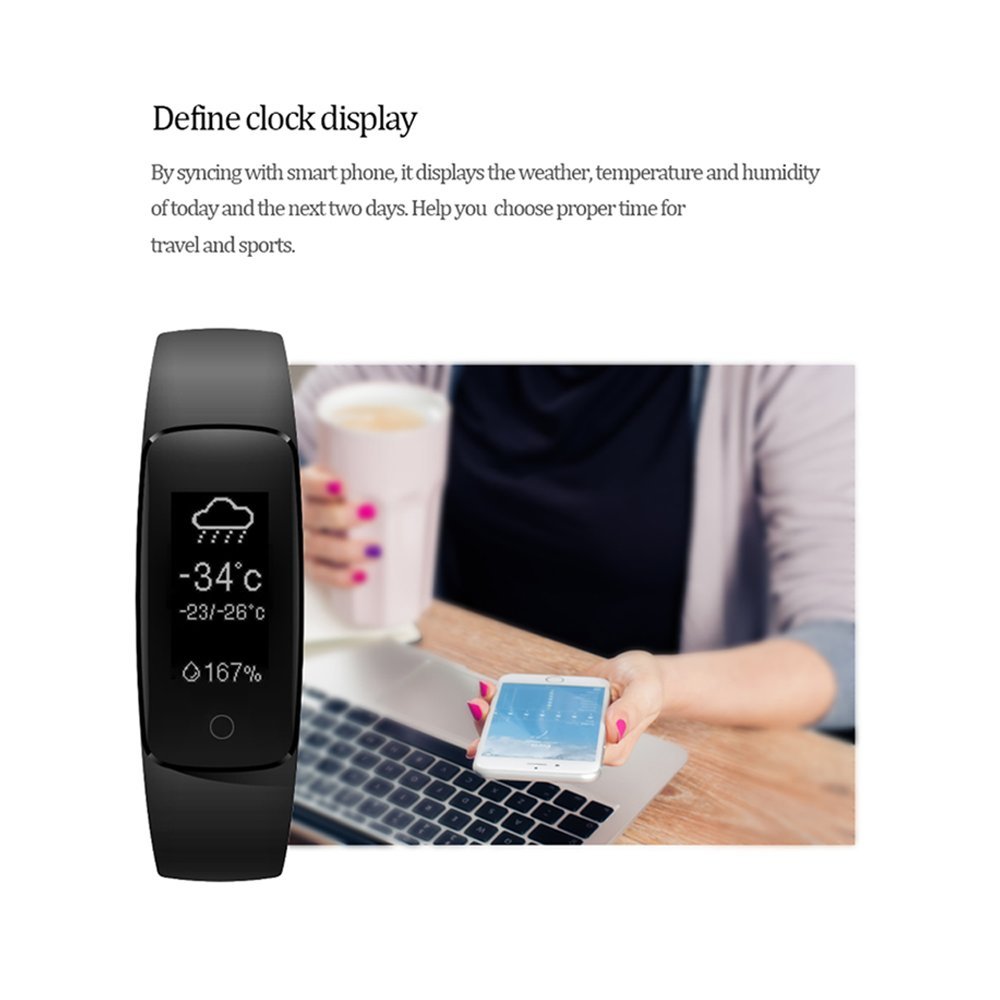 KEDA Fitness Tracker: Heart Rate Monitor Wireless Bluetooth Smart Wristband Bracelet with IP67 Waterproof Fitness Watch for Android & IOS (BLACK) ¡­