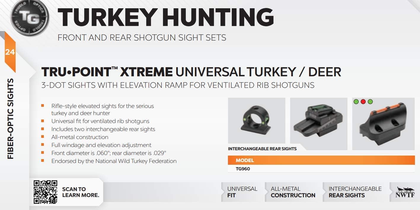 TRUGLO TruPoint Xtreme Universal Shotgun Sights with Luminescent Alignment Level and Elevation Ramp for Ribbed Shotgun : Sports & Outdoors