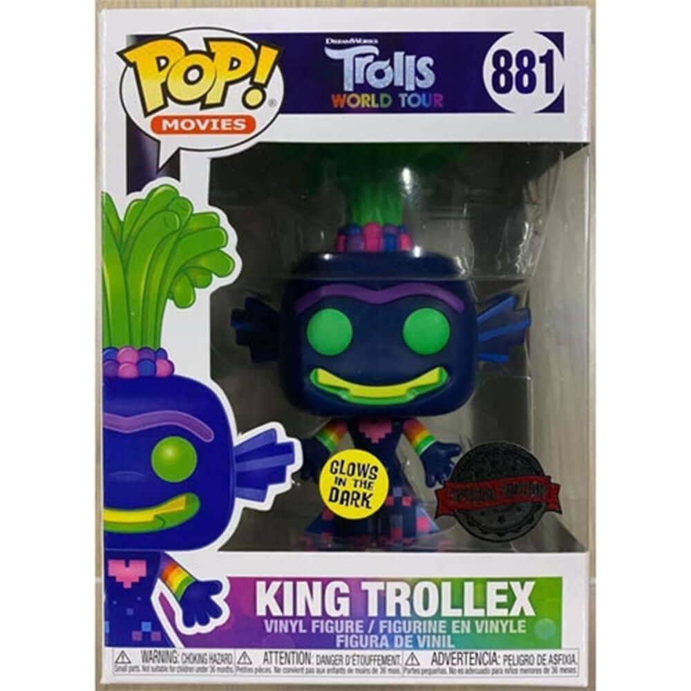 Pop Movies trolls World Tour Special Limited Edition King Trollex Glow In The Dark! #881