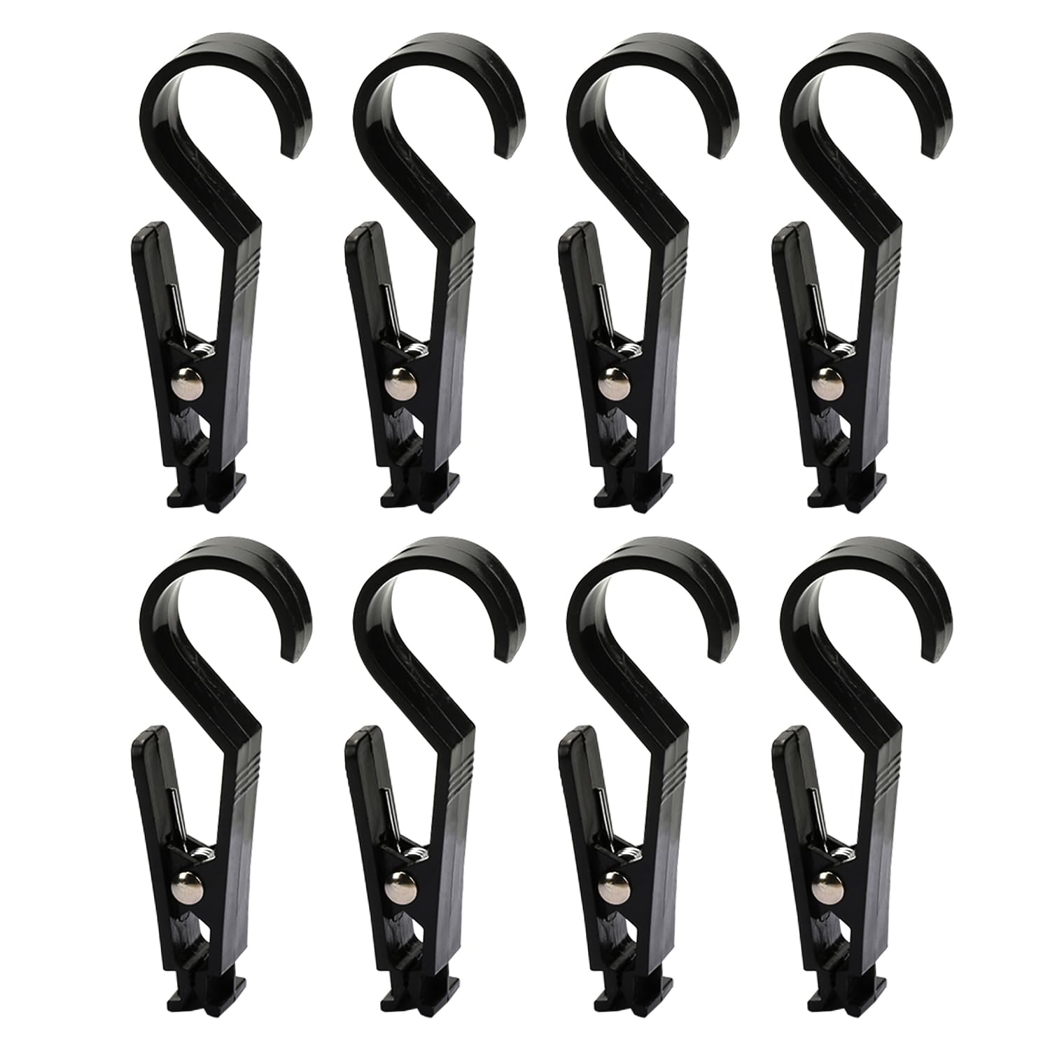 Luckious 8-Piece Tent Canopy Clip Light Hooks, Multifunctional Outdoor Practical Camping Equipment - Versatile Outdoor Camping Accessories for Ultimate Convenience (8*Black)