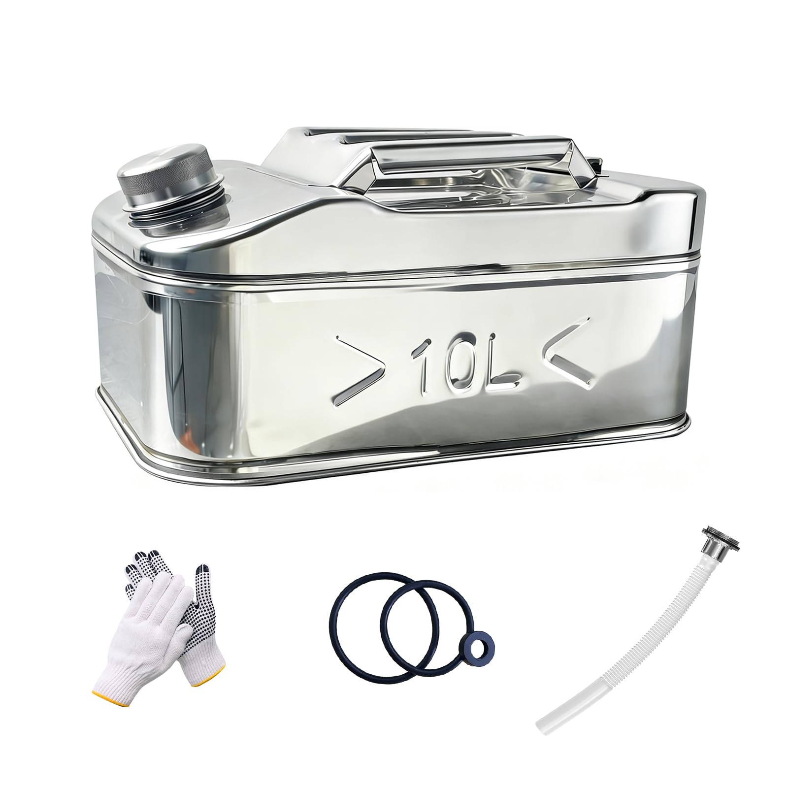 Photo 1 of 2.5 Gallon 304 Stainless Steel Water Jug - Portable SS Water Storage Container With 0.8mm Thick Wall Storing Or Transporting Water For Emergency Readiness, Camping, Boating, RV cabinet And Outdoor Use