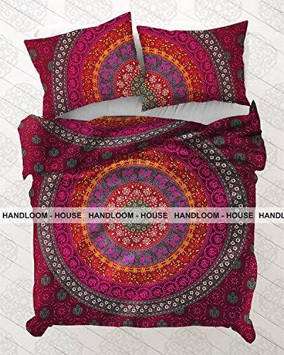 Indian Handmade Mandala Ethnic Hippie Comforter Blanket Doona Duvet Quilt Cover by Handloom House