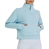 Oalka Sweatshirts Half Zip Long Sleeve Cropped Pullover Lined Full Zip Hoodies Thumb Hole Jackets
