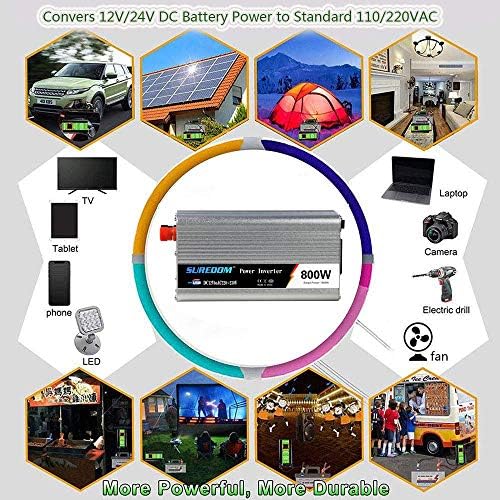 カーインバーター 800w シガーソケット 車載充電器 超小型 感電防止 ホコリ防止 Usb 1ポート Acコンセント 1口 Dc12vをac100vに変換 災害対策 地震 防災用品 24vto110v B07xz6xxfz 3 443円