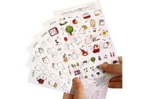6X Stickers for Scrapbooking Cute Rabbit for DIY Journal Notebook Diary PVC Creative and Exquisite Workmanship Beautiful Desi