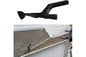 Roof Gutter Cleaning Tool With Threaded, Roof Drain Gutter Cleaner Spoon and Scoop, Ditch Leaf Cleaner for Garden Leaves Ditc