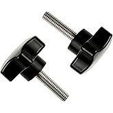 Kasteco 2 Pack M8 x 25mm (5/16" x 1") Thread Replacement Star Hand Knob Tightening Screw for Umbrella Base Replacement