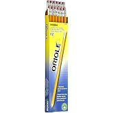 Dixon Oriole #2 Soft Pencils, Pre-Sharpened, Wood-Cased, Black Core, Box of 12, Yellow (12886) - Pack of 6