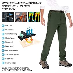 linlon Men's Snow Ski Waterproof Fleece Lined Pants