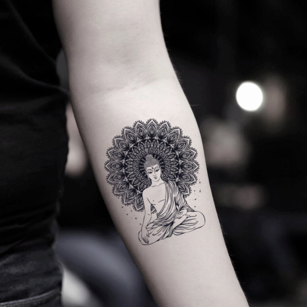 Amazoncom Buddha Temporary Fake Tattoo Sticker Set Of 2