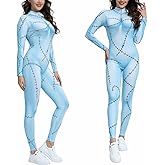 Qurtalun Christmas Costume for Women Cosplay Bodysuit 3D printed Long-sleeved Dress Grils Halloween Cosplay Costume