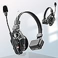 Hollyland Solidcom C1 Full-Duplex 2 Users Wireless Headset Intercom System 1100ft Single Ear Headset Headphone Microphone with 4 Batteries & Replaceable Earpads