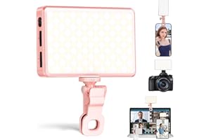 RAYMENGE 120 LED Selfie Light for Phone with Front & Back Clip, 3 Mode CRI 95+ 2500K-9000K Infinitely Dimmable, 3000mAh High Power Rechargeable Clip On Light for Selfie, Tiktok, Vlog