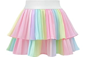 Comfyouth Girls Tennis Skirt with Shorts Pleated Athletic Skort with Pockets High Waisted Kids Cheerleading Skirt