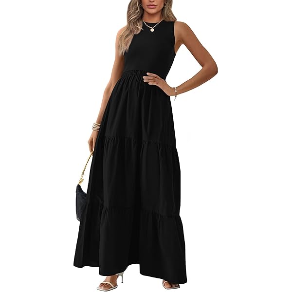 Womens Casual Shirt Dress Puff Sleeve Vintage Peasant Linen Dress Crew Neck  Tiered Baggy Loose Lounge Maxi Dresses Black at Amazon Women's Clothing  store