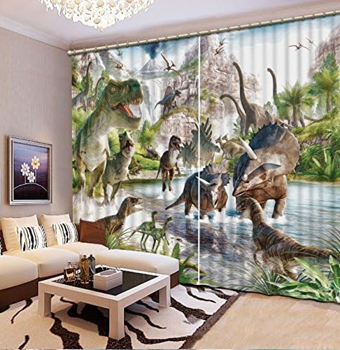 Wapel Modern Children Curtain Jurassic dinosaur For Living room Bedroom Window Decoration Blackout 3D Printed Curtain H245 * W280cm