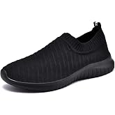 konhill Womens Slip On Sneakers Lightweight Knit Walking Shoes | Breathable, Comfortable, Non-Slip, Memory Foam, Arch Support, MD Sole, Fit for Daily Walking, Travel, Nurse, Elderly