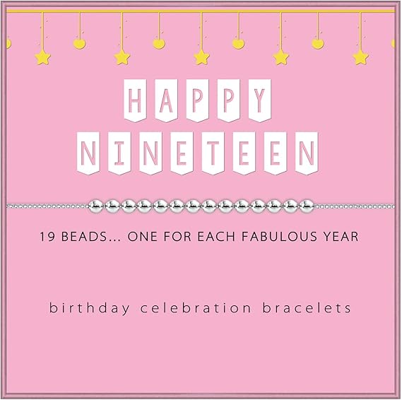 Solinfor 19th Birthday Gifts For Girls Sterling Silver Beads Bracelet 19 Beads For 19 Year Old Girl Jewelry Gift Idea For Her Amazon Ca Clothing Accessories
