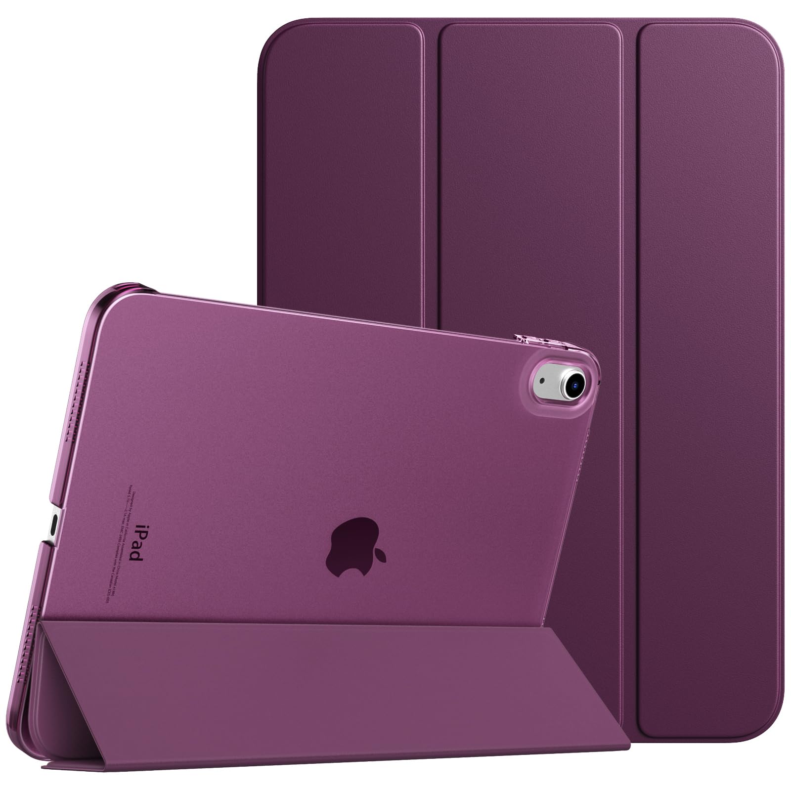 TiMOVO Case for iPad (A16) 11th Generation 11 Inch 2025/iPad 10th Generation 10.9 Inch 2022, Slim Stand Cover with Hard Translucent Back, Support Touch ID, Auto Wake/Sleep, Deep Purple — image 1