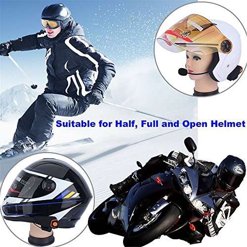 AUTOLOVER Motorbike Bluetooth Headset, BT-S2 1000M Motorcycle Helmet Intercom Interphone and Audio for MP3 Player/GPS/Walkie-Talkie, Hands Free & FM Radio (Single)
