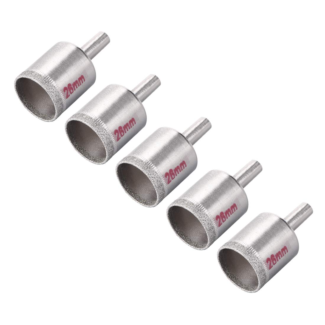 sourcing map 26mm Diamond Drill Bits Hole Saws for Glass Tile Porcelain Marble Ceramic Bottles Pots Brick Pack of 5