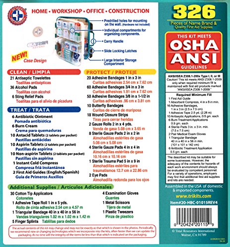 2 Pack First Aid Kit with Hard Case - 326 pcs Each - First Aid Complete Care Kit - CPR Savers Keychain & Emergency Mylar Blanket
