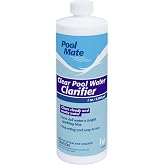 Pool Mate 1-Quart 1-Pack Premium Clear Pool Water Clarifier, Made in USA | Pool Clarifier, Concentrated Formula, Clears Cloudy Water, Easy to Use, Works Fast, 1 ounce per 5,000 gallons of water