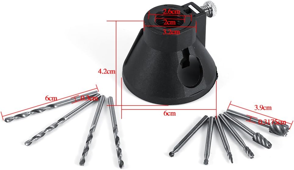 4Pcs Drill Bits 6Pcs Milling Burrs with Drill Carving Rotary Locator HSS Wood Plastic Steel Cutting Tool Set - Image 4
