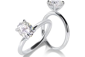 1 1.5 2 3 Carat Oval Cut Moissanite Engagement Ring for Women 925 Sterling Silver Solitaire Rings D Color Lab Created Diamond