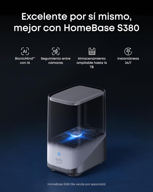 anker eufy SoloCam S4 Cámara Solar 3‑Lentes PTZ 4K Exterior