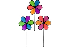 In the Breeze 6-Petal Flower Spinner, 10-Inch Neon Fusion Flower Spinner, 3 Pack, 2735