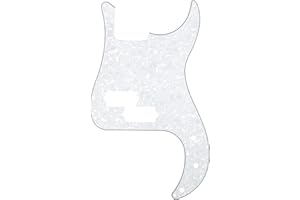 Musiclily 13 Hole P Bass Precision Bass Pickguard Scratch Plate Pick Guards for 4 String Fender American/Mexican Standard Precision Bass Guitar, 4Ply White Pearl