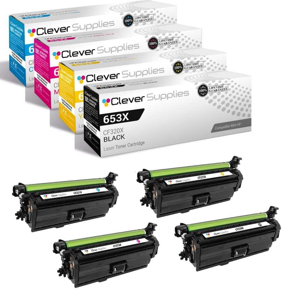 CS Compatible Toner Cartridge Replacement for HP MFP M680z CF320X Black CF321A Cyan CF323A Magenta CF322A Yellow 4 Color Set