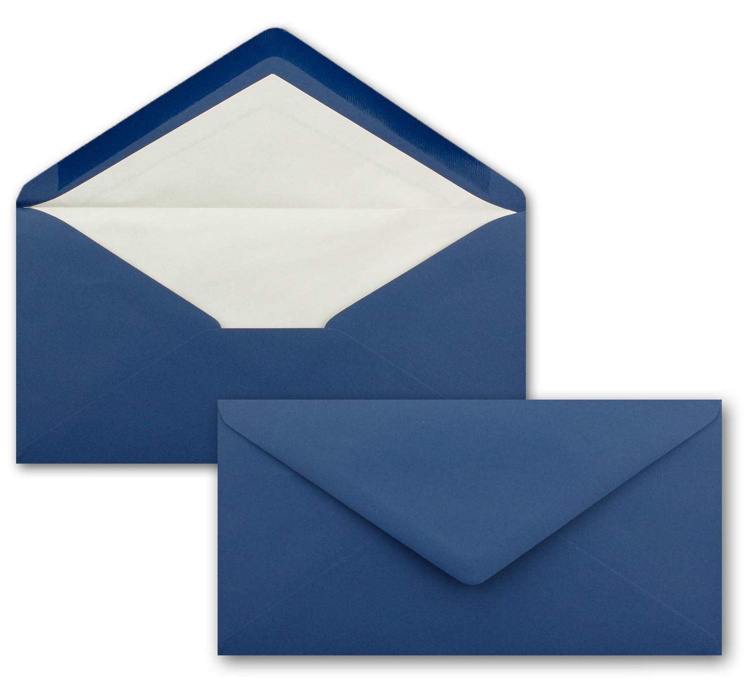 NEUSER PAPIER 25 x DIN long envelopes - dark blue with white silk lining - 11x22 cm - 80 g/m² - ideal for invitations, Christmas cards, greeting cards from The series Colorful